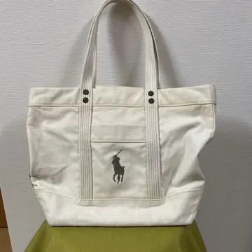 폴로 랄프 로렌 아이보리 토트백