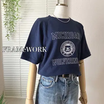 FRAMeWORK 칼리지 하프 슬리브 스웨트 T