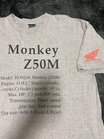 레어 90년대 Honda 혼다 몽키 Z50 티셔츠 남성용