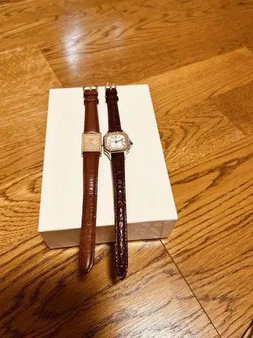 technos/ALFA 여성용 손목시계 2개 세트 브라운