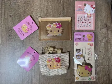 구하기 어려운 일광화상 키티 헬로키티 4종 세트 파우치 소품함 네일 씰