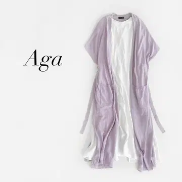 Aga 프렌치 쓰리 슬리브 롱 가디건 베스트 스콧 클럽