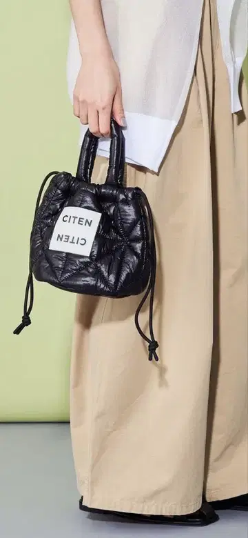 CITEN 퀼팅 미니 토트백 블랙