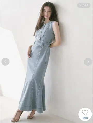 SNIDEL 데님 머메이드 원피스