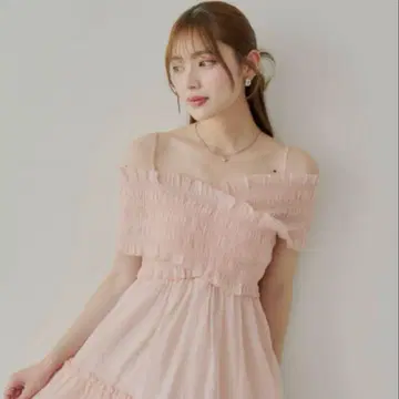 chico 크로스 셔링 롱 원피스 치코 핑크