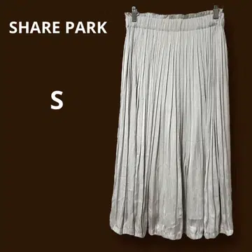 SHARE PARK 플리츠 스커트 온워드 카시야마 롱 허리밴딩 S