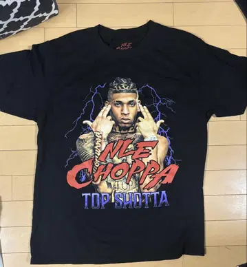 NLE Choppa 그래픽 티셔츠 블랙 US TOUR L 사이즈