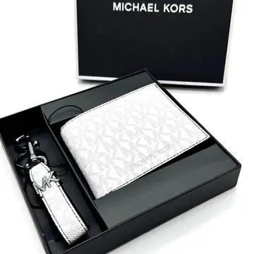 MICHAEL KORS 접이식 지갑 화이트/블랙