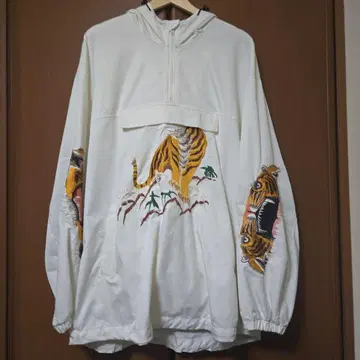doublet 호랑이 자수 나일론 후드티
