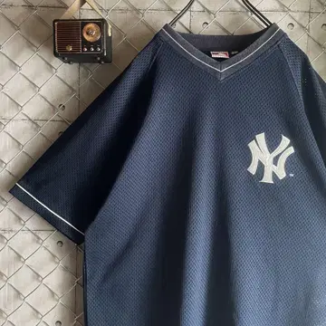 MLB 뉴욕 양키스 메쉬 게임 셔츠 박스 실루엣 L