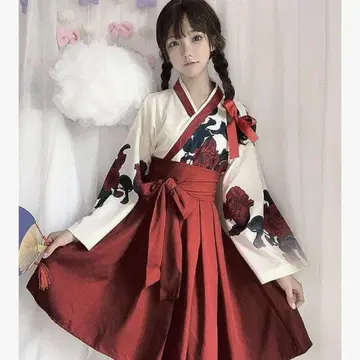 코스프레 하카마 빨간색