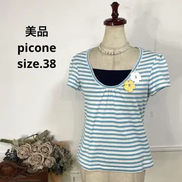 새상품급 picone 플라워 모티브 티셔츠