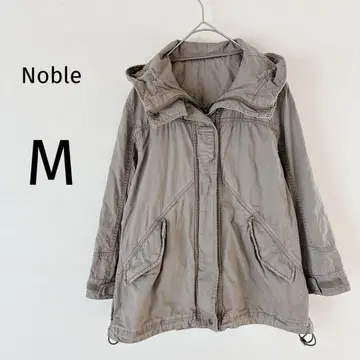 Noble 오버사이즈 밀리터리 자켓 아우터 후드 부착 카키 M