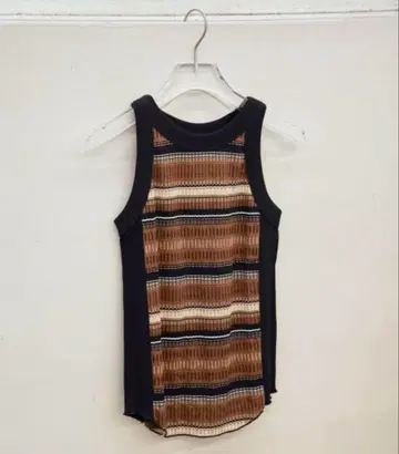 TODAYFUL 자카드 보더 Tanktop 브라운