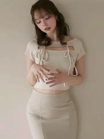 andmary 앤드마리 bebe ribbon tops 아이보리