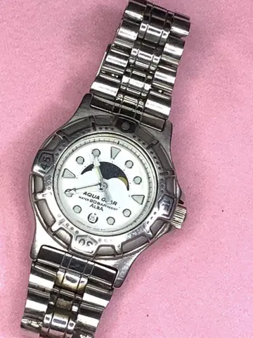 여성용 손목시계 SEIKO ALBA 아쿠아 기어 문페이즈 새상품 배터리