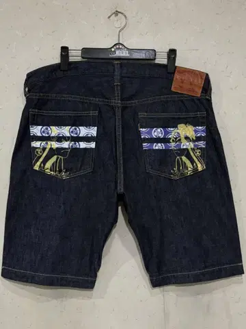 모모타로 청바지 출진 H0205SP 셀비치 하프 숏 데님 팬츠