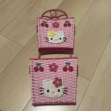 레트로 당시 물건 카오하나 키티 헬로키티 라탄풍 레터 박스