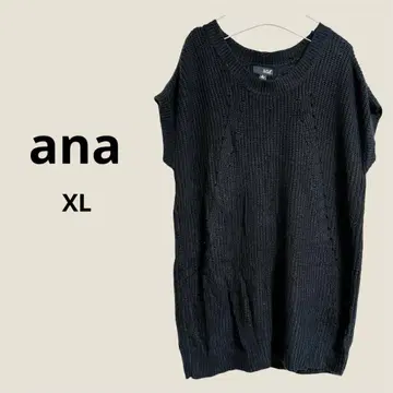 ana 블랙 슬리브리스 니트 XL