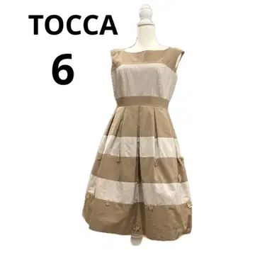TOCCA 빅 사이즈 6 원피스 꽃 모티브 보더