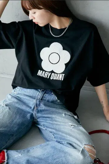 MARY QUANT x PUBLUX/마리콴트 상량 자수 티셔츠