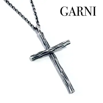GARNI 가르니 크로스 나뭇결 십자가 목걸이 실버 J257025