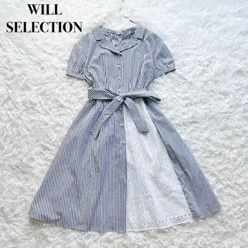 새상품급 WILLSELECTION 셔츠 원피스 펄 버튼 레이스