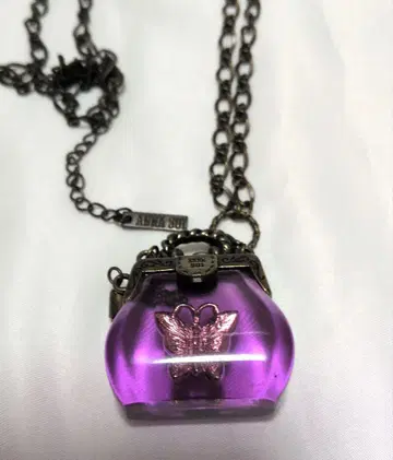 ANNA SUI 안나수이 롱 목걸이 백 모티브 클리어 퍼플