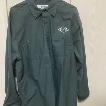 90sWearGuard DPG 로고 긴팔 셔츠 L 사이즈 다크 그린