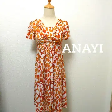 ANAYI 프린트 원피스 36 사이즈 오렌지 계열 새상품급