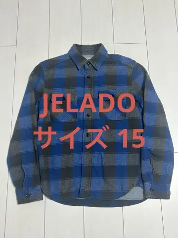 JELADO 젤라드 블록 체크 플란넬 셔츠 사이즈 15