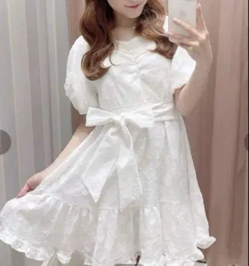 evelyn 하트 튜닉 미니 원피스 화이트