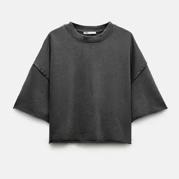 ZARA 숏 슬리브 플러시 저지 스웨트 셔츠