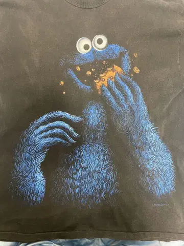 90s SESAME STREET COOKIE MONSTER XL 티셔츠