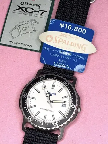 미사용 남성용 손목시계 시티즌 SPALDING 다이버 XC-7 새 배터리