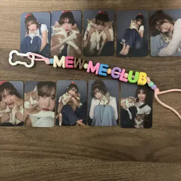 사에코 짱 MEW ME CLUB 키링과 트레이딩 카드와 엽서 세트
