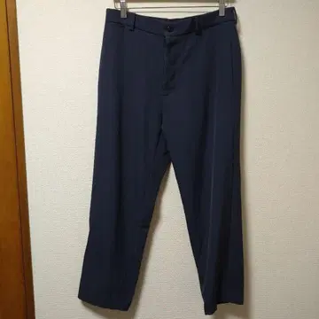 [ ATON ] BACK SATIN STANDARD PANTS 네이비