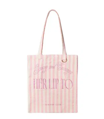 herlipto ScoopandEscapeTote pinkstripe