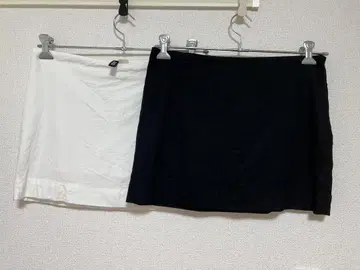 H&M 스코트 치마바지 화이트 블랙 2세트