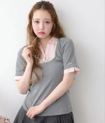NICE CLAUP 셔츠 도킹 레이어드 상의