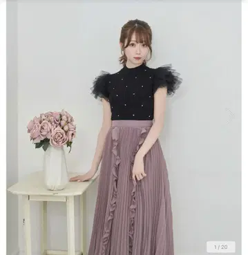 RoseMuse tulle sleeves bijou knit black