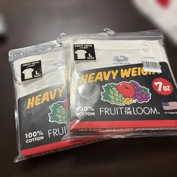 fruit of the loom 새상품 L 티셔츠 2장 세트 화이트