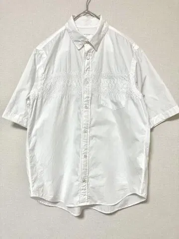 사카이 sacai 자수 자수 반팔 셔츠 남성용 화이트 2