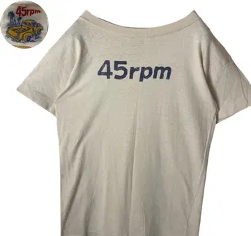 45rpm 빅 로고 프린트 심플한 디자인 티셔츠 아이보리