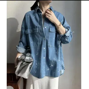DouDou BIG 포켓 데님 셔츠