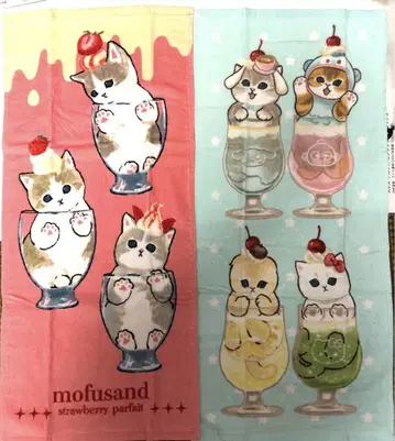 mofusand 모프샌드 페이스 타월 2매 세트 파르페 & 산리오 콜라보