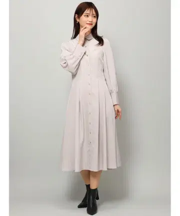 라이트 그레이 버튼 원피스 M