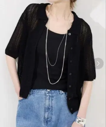 레이시 카라 부착 니트 가디건