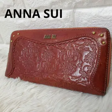 ANNASUI 지갑 라운드 지퍼 안쪽 꽃무늬 정가 19000엔