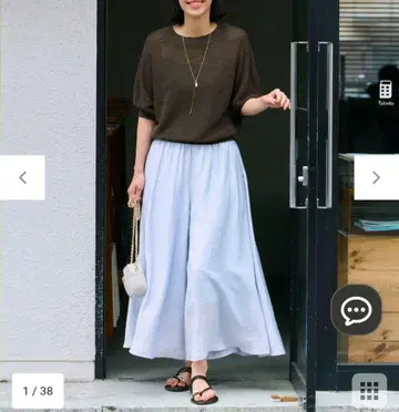 발수/접촉 냉감/세탁 가능한 빈티지 시어 개더 와이드 팬츠